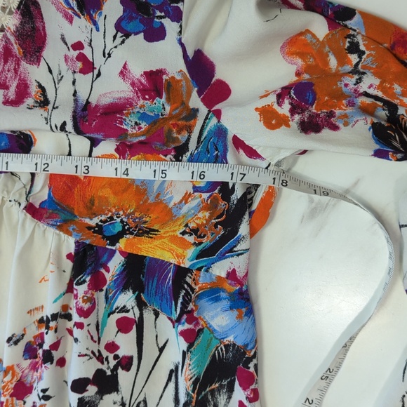 UMGEE USA Floral Boho Multicored Mini Flowy Relaxed Boxy Dress Size Small - Picture 10 of 14